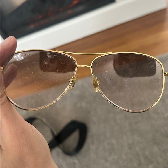 Tiffany and Co Gold Aviator Sunglasses main image 9